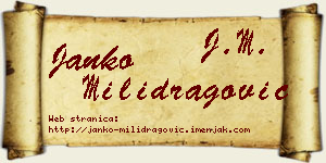 Janko Milidragović vizit kartica